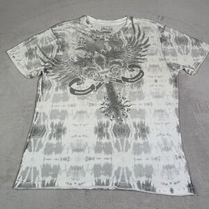 Retrofit Shirt Mens XL Gray Virtue & Strength Cross Christian Faith Graphic Tee